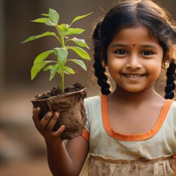 front-view-little-girl-with-plant